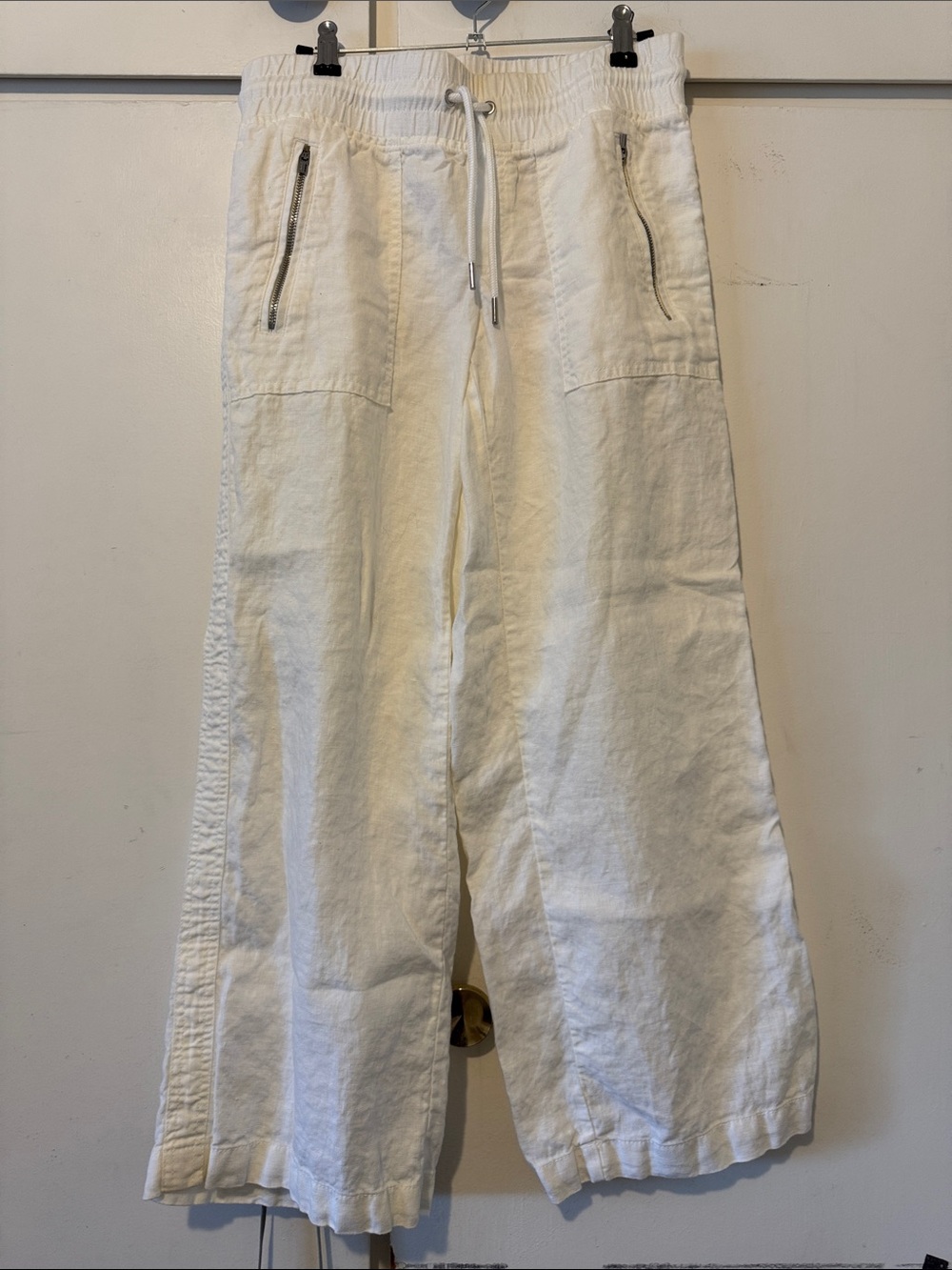 Athleta White Wide-Leg Drawstring pants